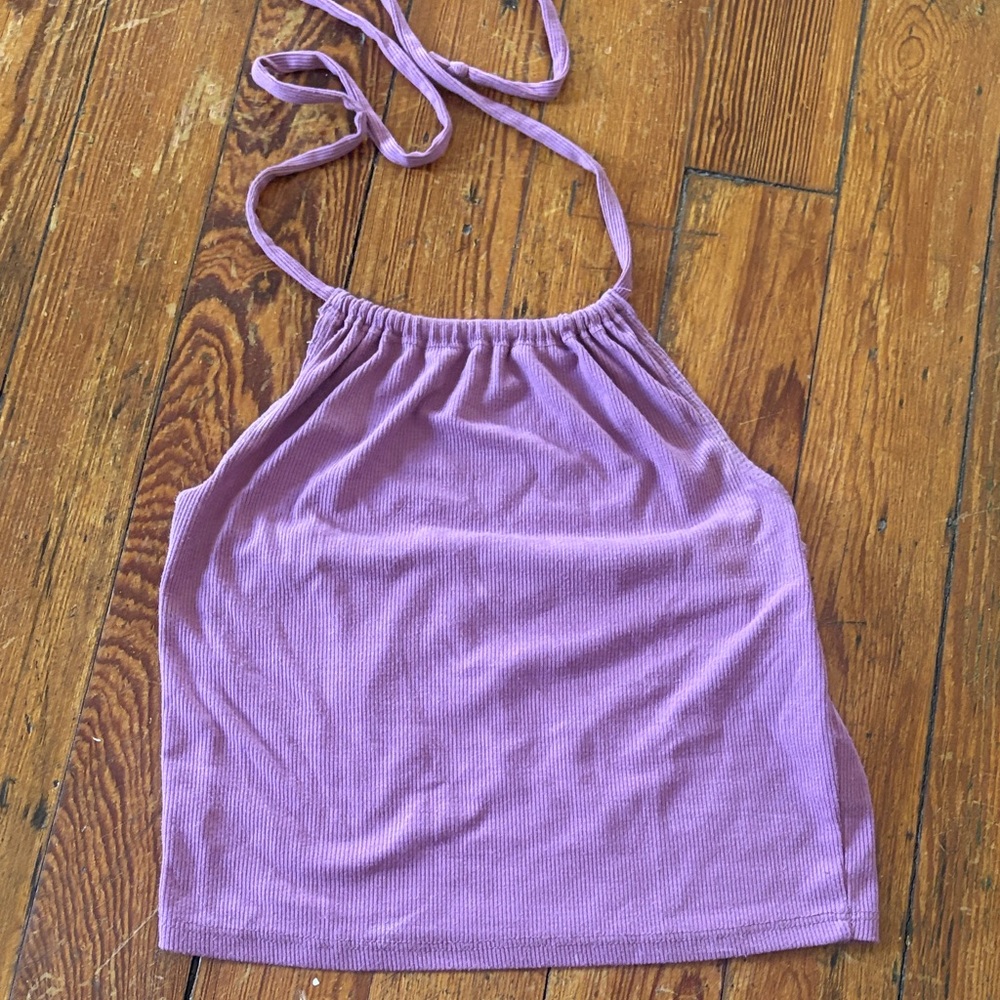 BDG Lavender Ribbed Halter Top